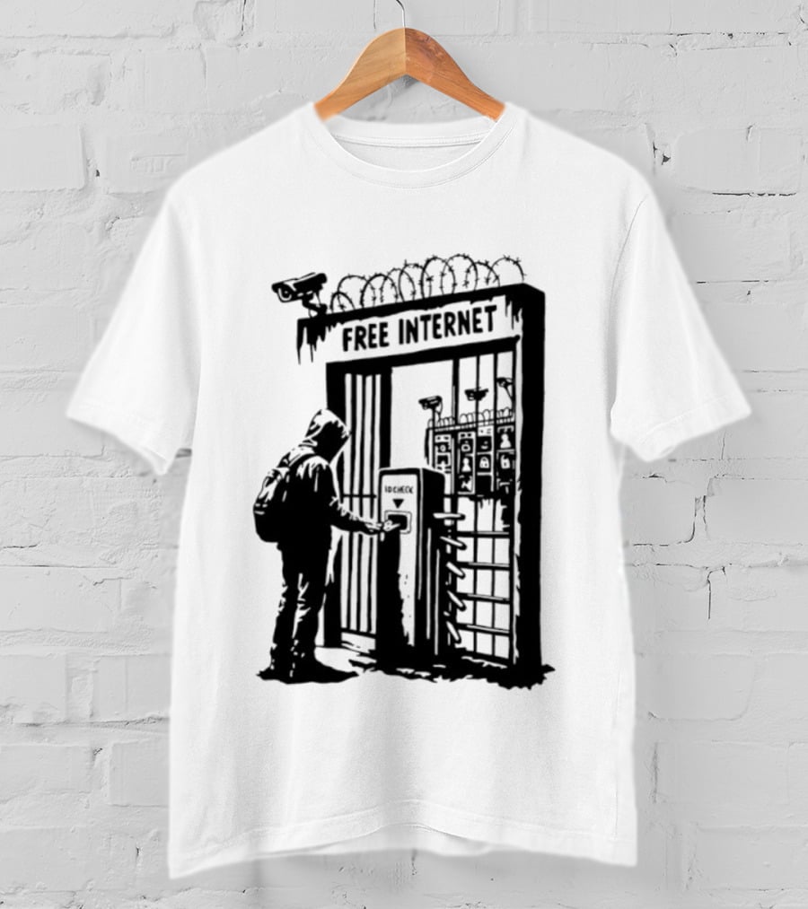 Free Internet Surveillance ID Check Privacy Concerns T-Shirt