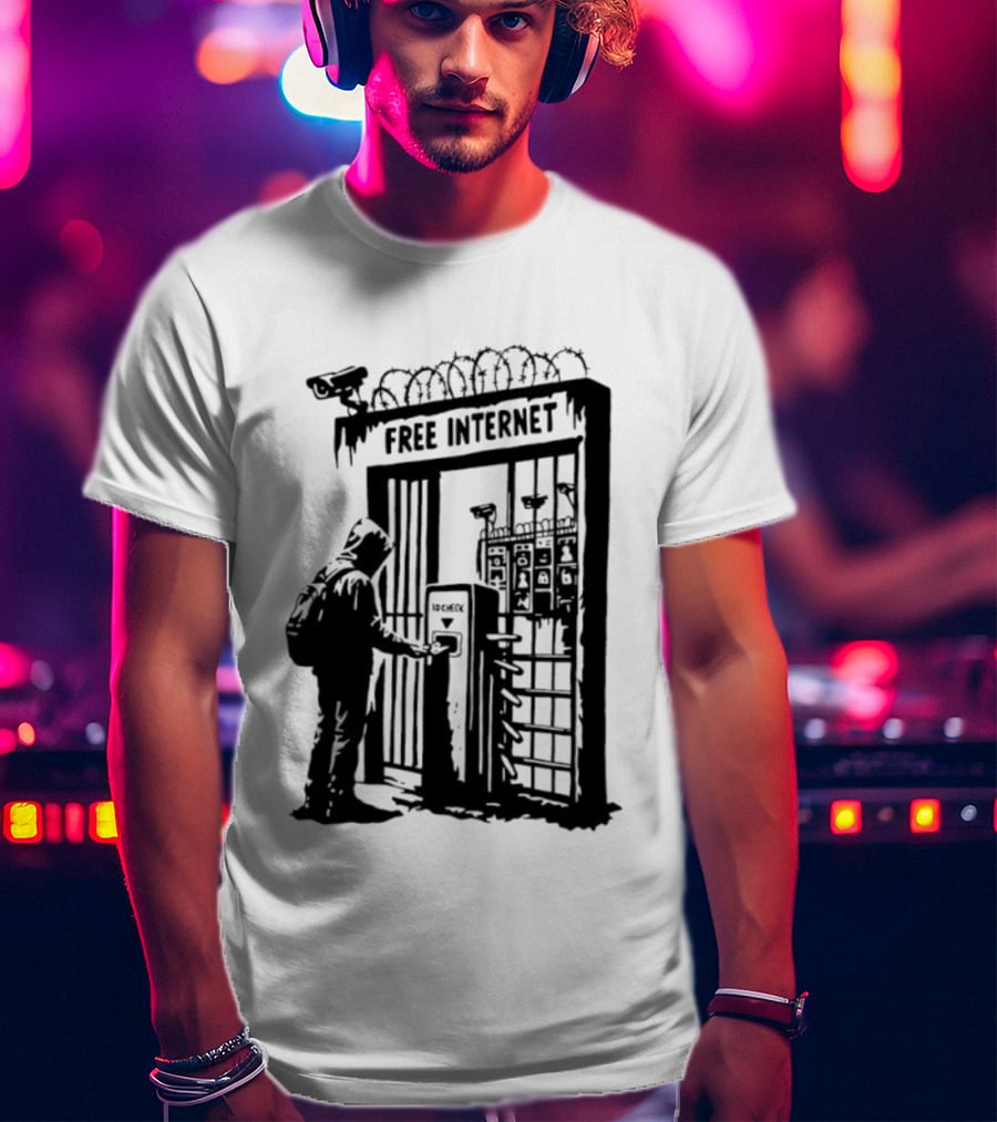 Free Internet Surveillance ID Check Privacy Concerns T-Shirt