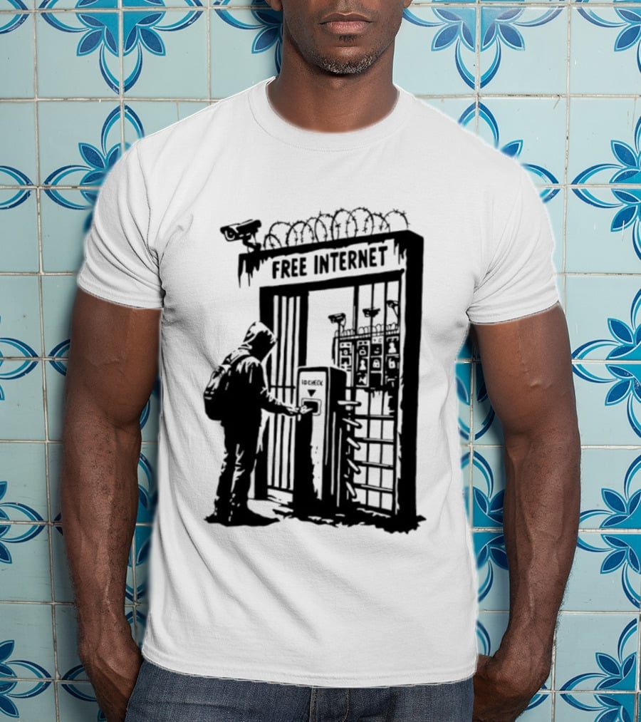 Free Internet Surveillance ID Check Privacy Concerns T-Shirt
