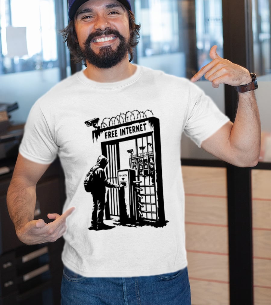 Free Internet Surveillance ID Check Privacy Concerns T-Shirt