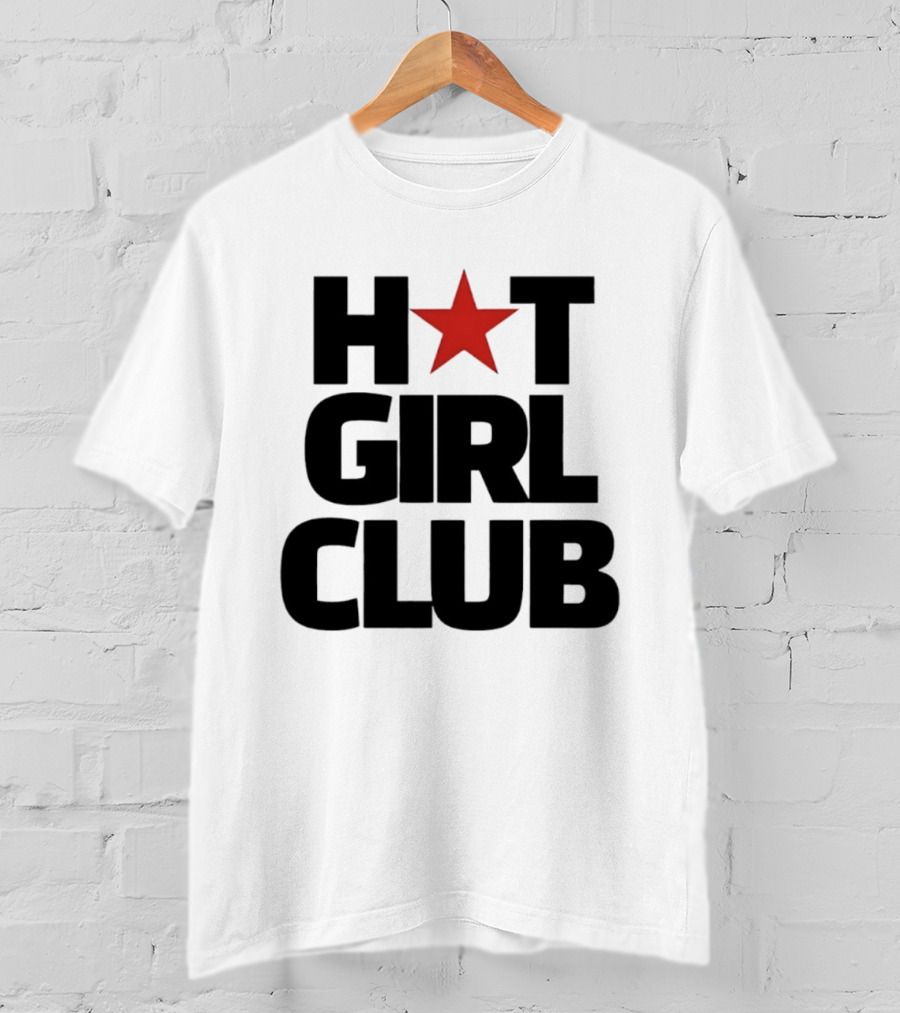 Hot Girl Club Red Star Trendy Fashion T-Shirt