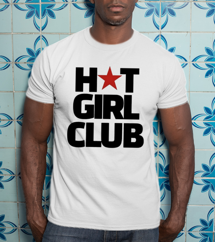 Hot Girl Club Red Star Trendy Fashion T-Shirt
