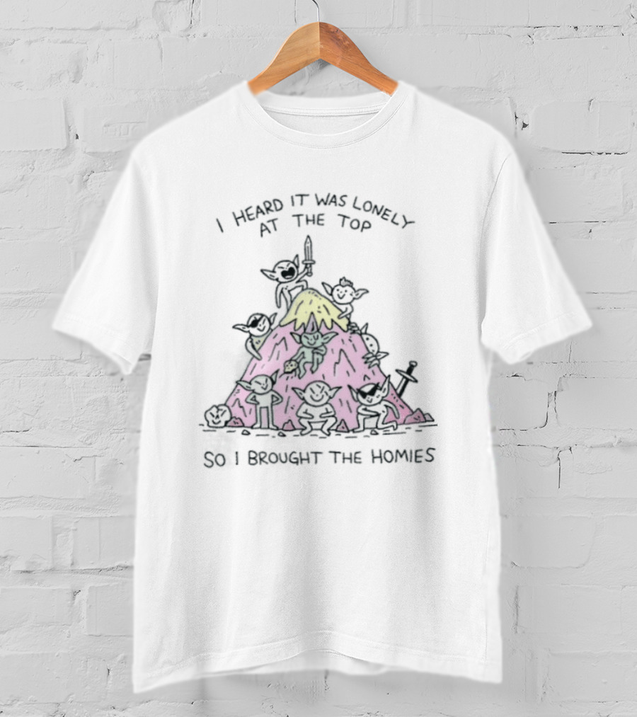 I Heard It Was Lonely At The Top So I Brought The Homies Yoda Mountain T-Shirt