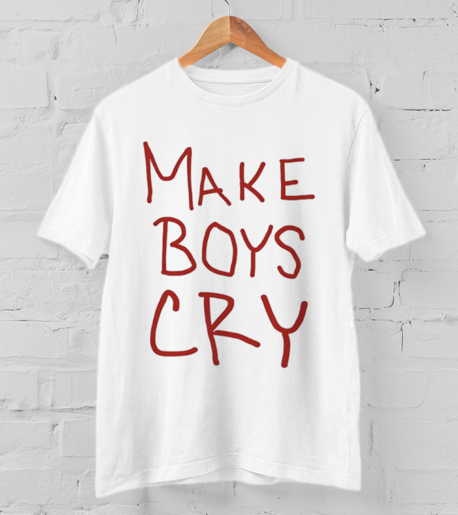 Make Boys Cry Aesthetic Y2K Trendy Red T-Shirt