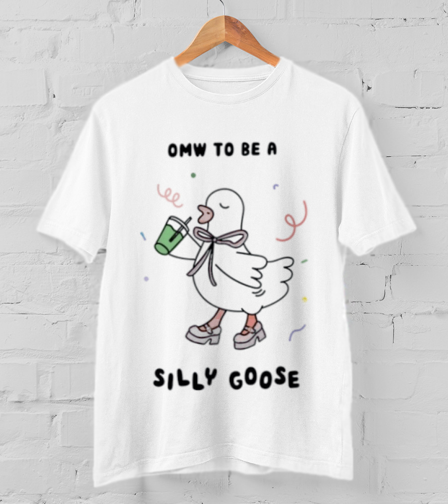 Omw To Be A Silly Goose Duck Coffee Scarf Confetti Fun T-Shirt