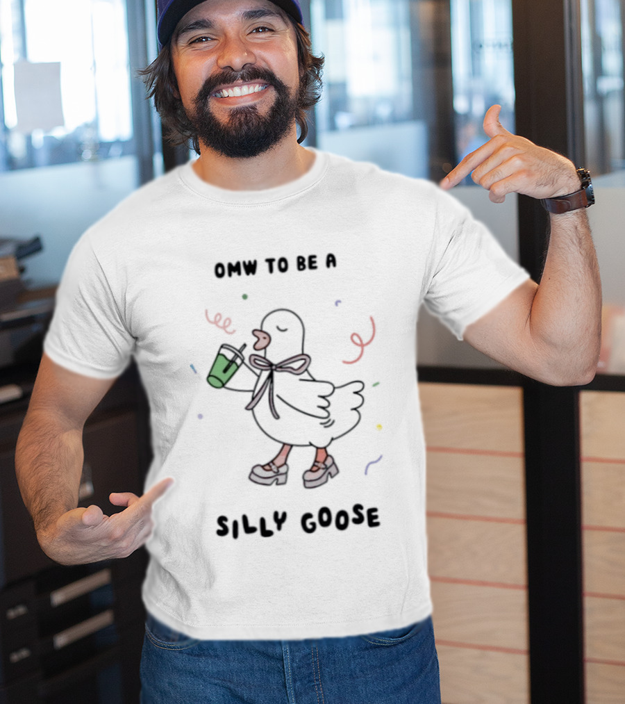Omw To Be A Silly Goose Duck Coffee Scarf Confetti Fun T-Shirt