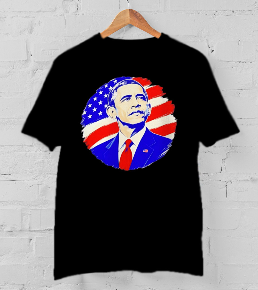 Barack Obama American Flag US President T-Shirt