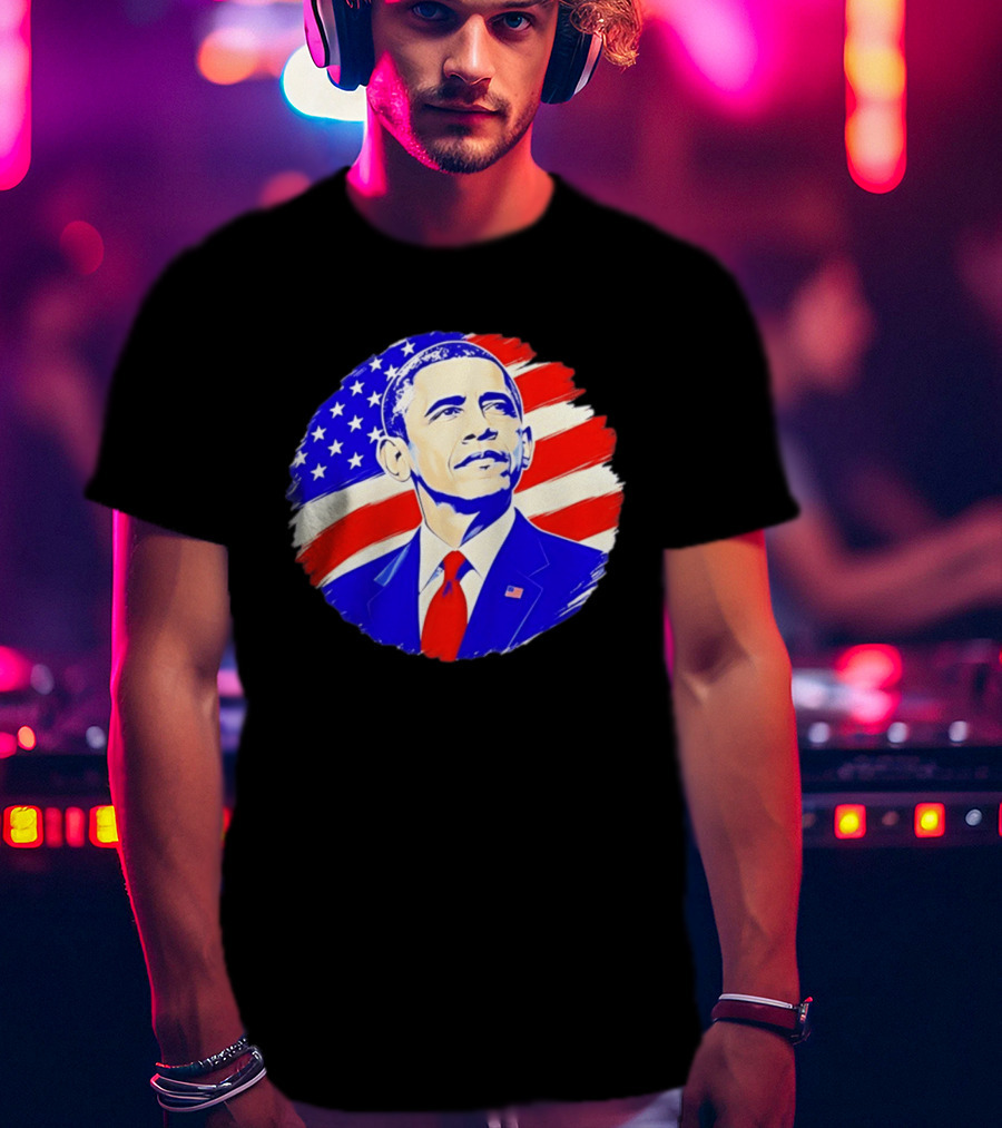Barack Obama American Flag US President T-Shirt