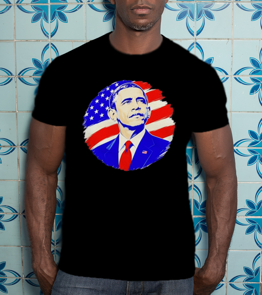 Barack Obama American Flag US President T-Shirt