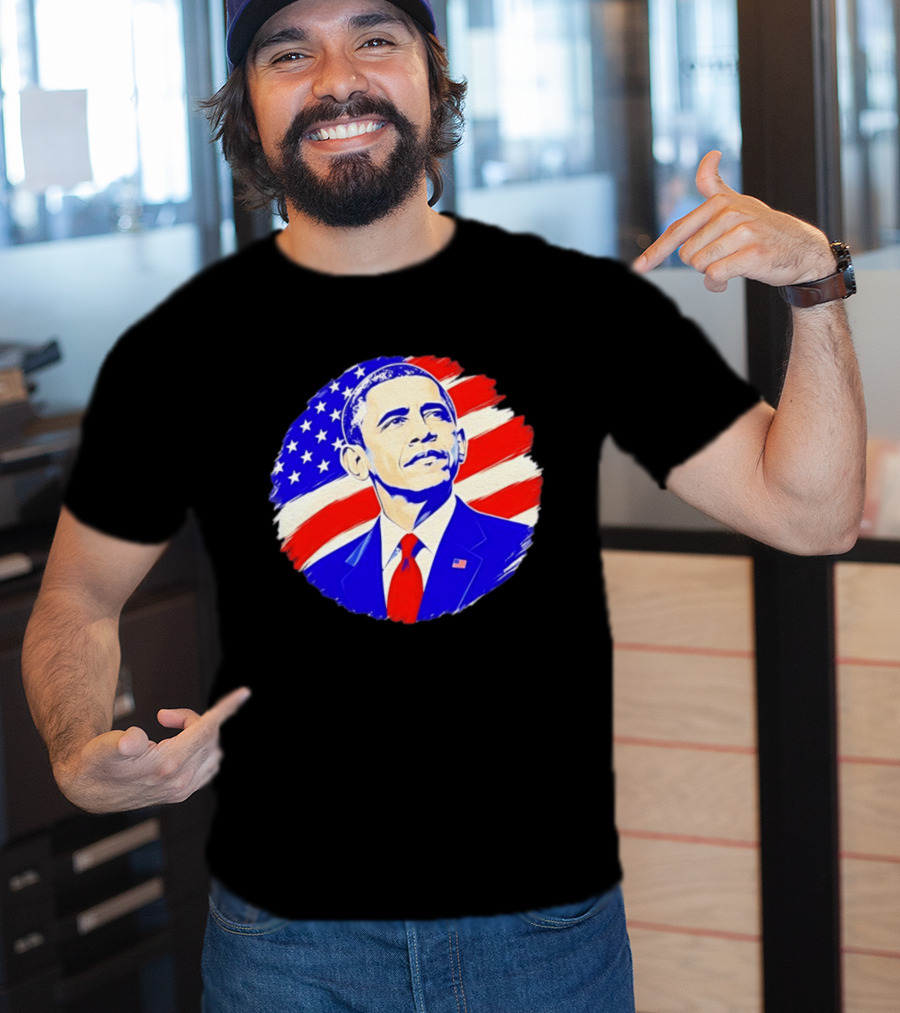 Barack Obama American Flag US President T-Shirt