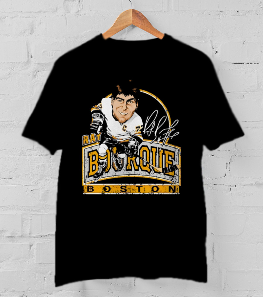 Ray Bourque Boston Bruins Hockey Bruce Stark Caricature T-Shirt
