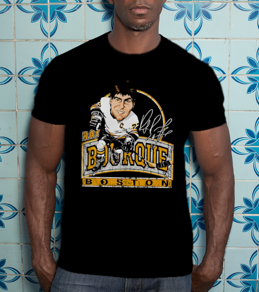 Ray Bourque Boston Bruins Hockey Bruce Stark Caricature T-Shirt