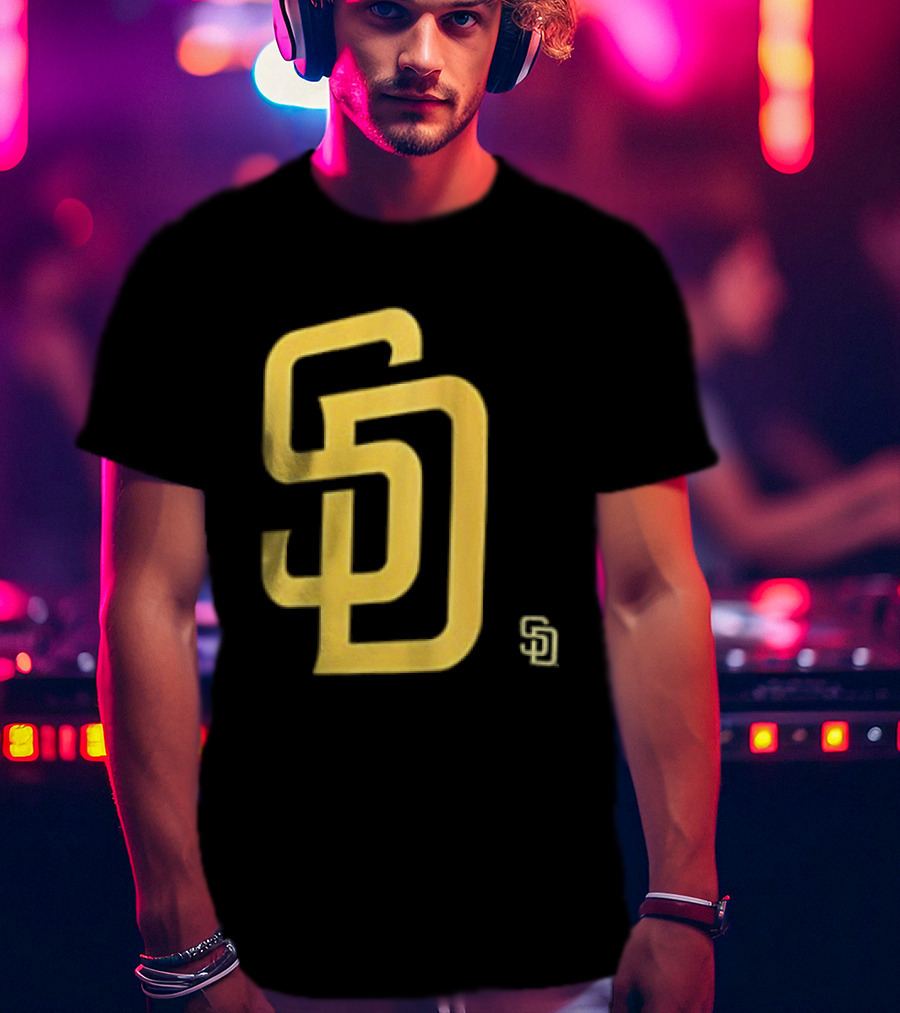 San Diego Padres SD Logo Cartoon 2 Sided T-Shirt