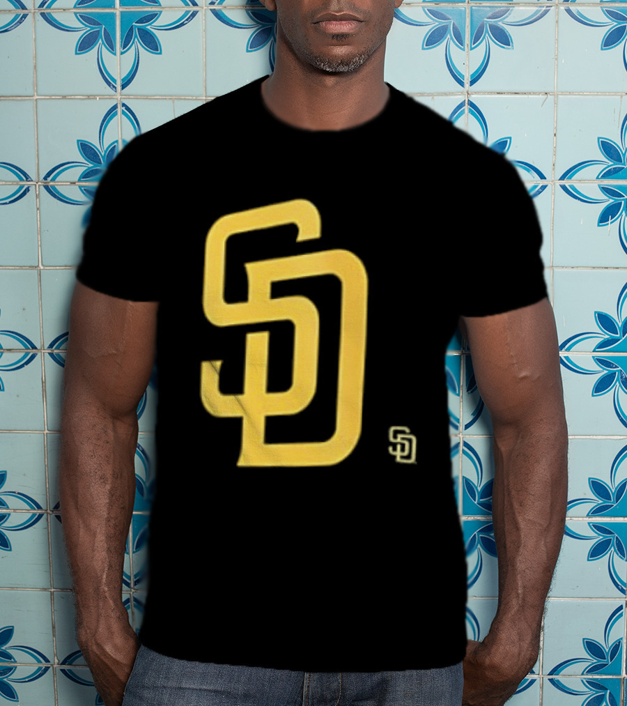 San Diego Padres SD Logo Cartoon 2 Sided T-Shirt