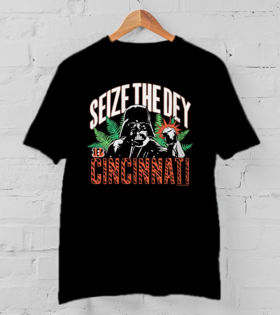 Cincinnati Bengals Star Wars Seize The Dey Darth Vader And Yoda T-Shirt