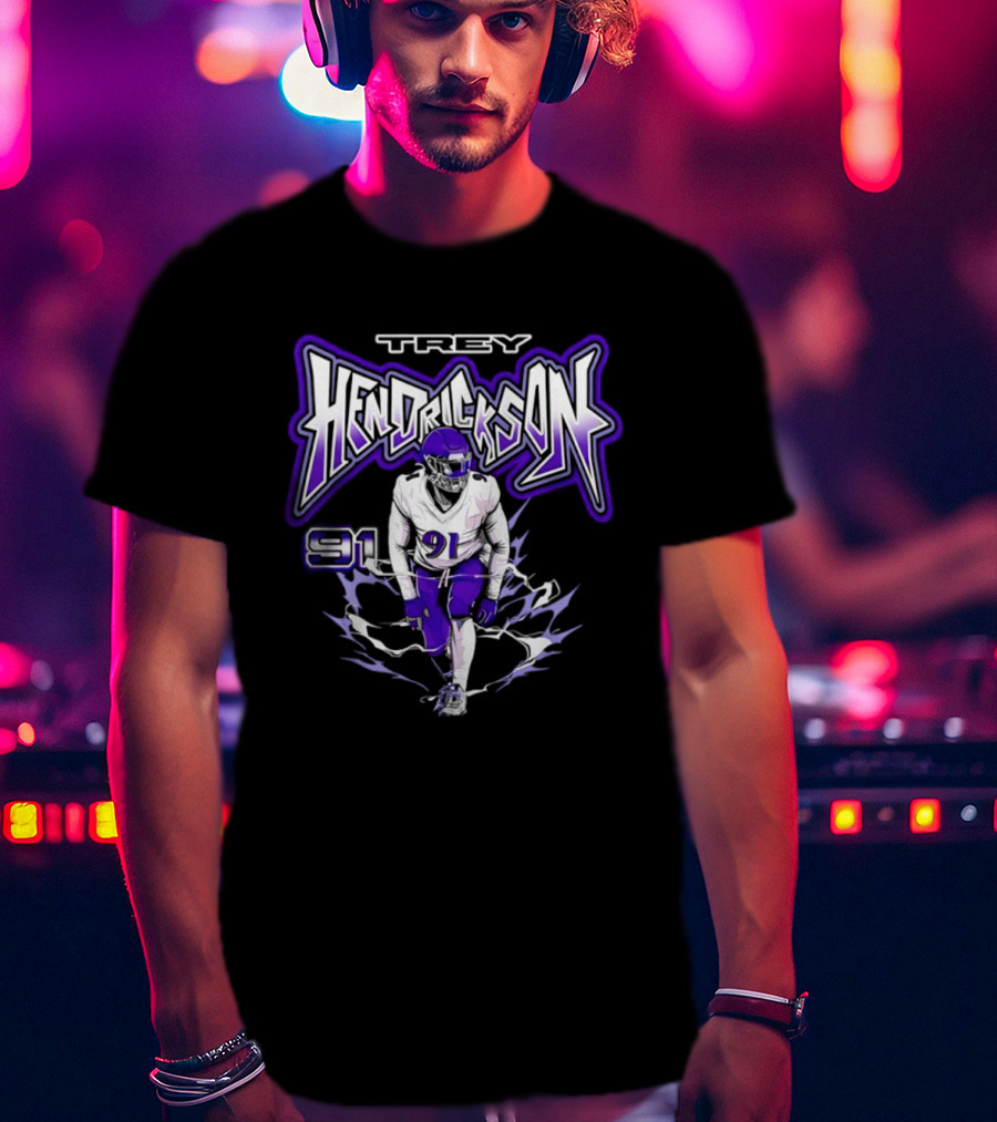 Trey Hendrickson 91 Comic Style Baltimore Ravens T-Shirt