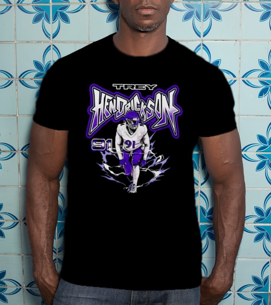 Trey Hendrickson 91 Comic Style Baltimore Ravens T-Shirt