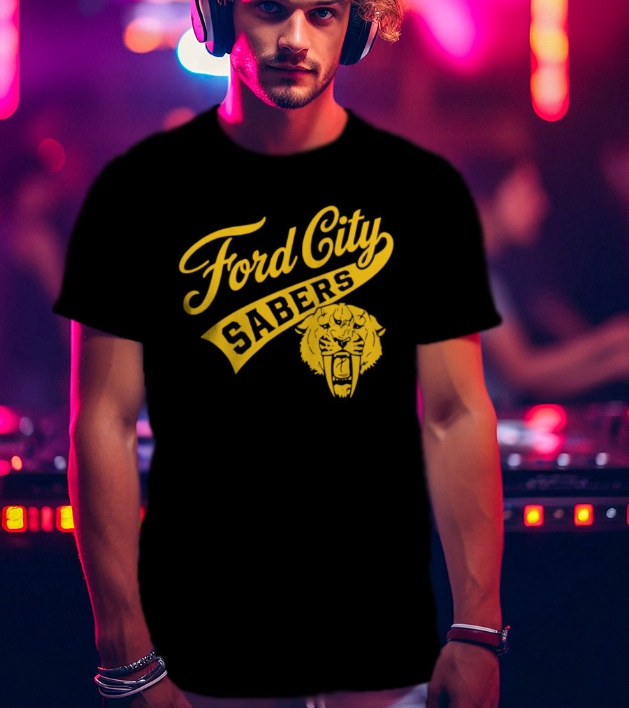 Ford City Sabers Yellow Lion T-Shirt