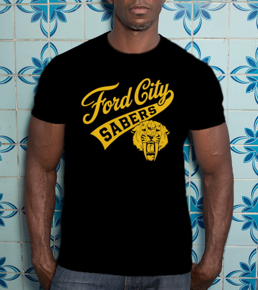 Ford City Sabers Yellow Lion T-Shirt