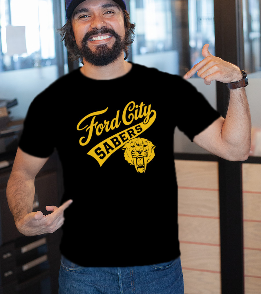 Ford City Sabers Yellow Lion T-Shirt