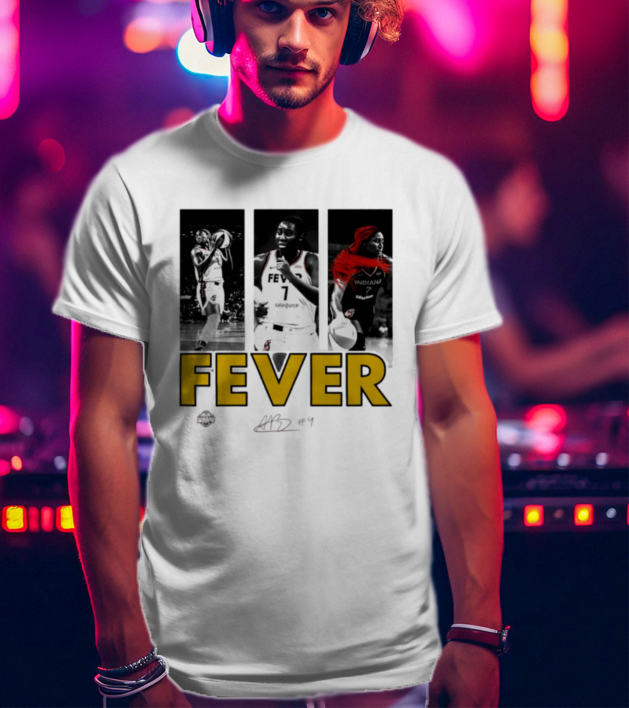 Indiana Fever Aliyah Boston WNBA Player Collage Signature T-Shirt