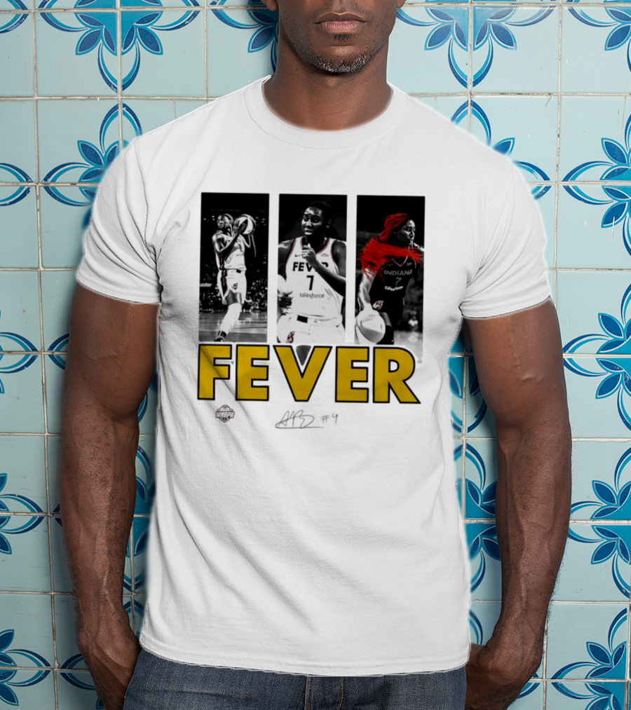 Indiana Fever Aliyah Boston WNBA Player Collage Signature T-Shirt
