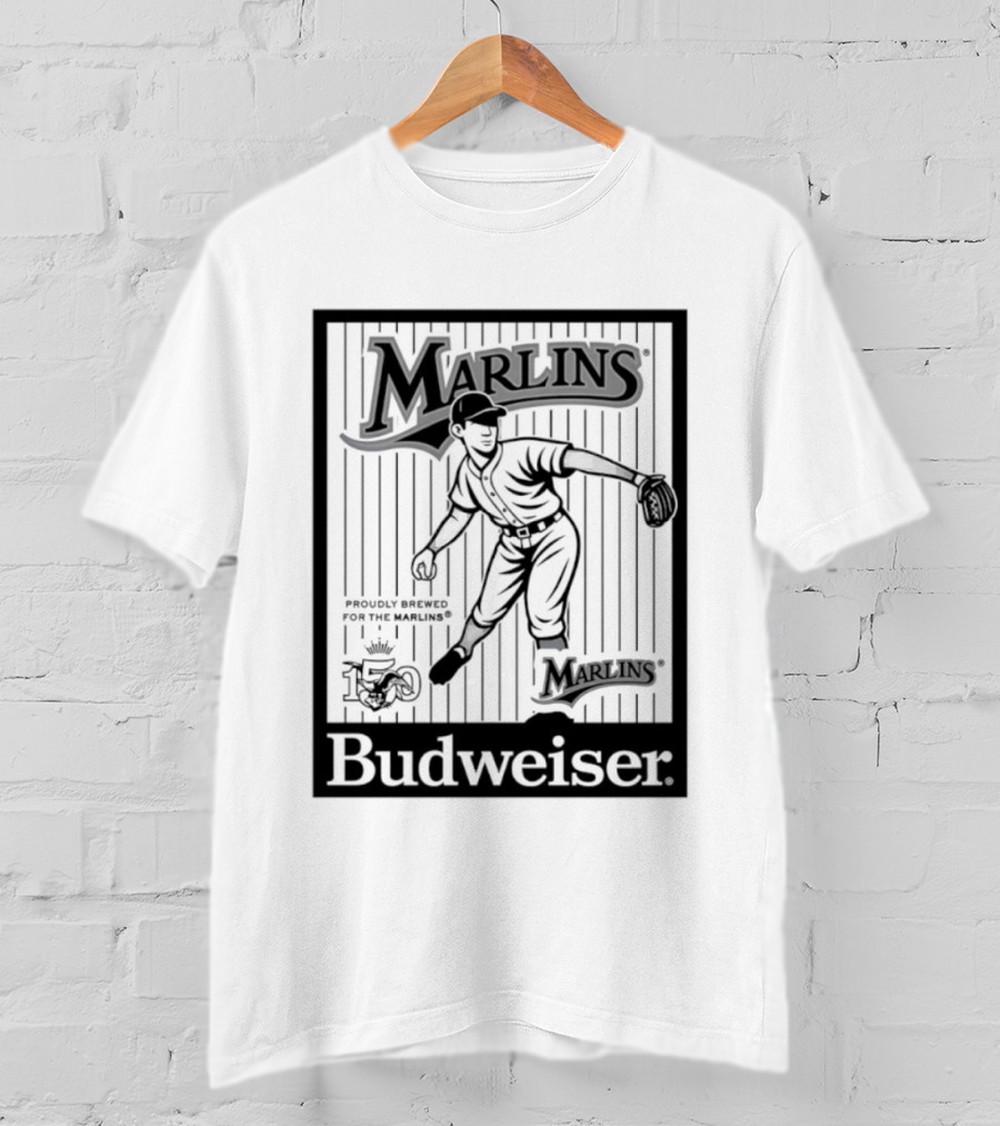 Budweiser 150 Years Florida Marlins Baseball Vintage Player T-Shirt