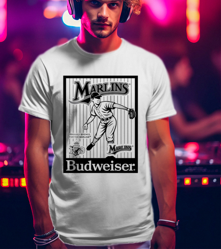Budweiser 150 Years Florida Marlins Baseball Vintage Player T-Shirt