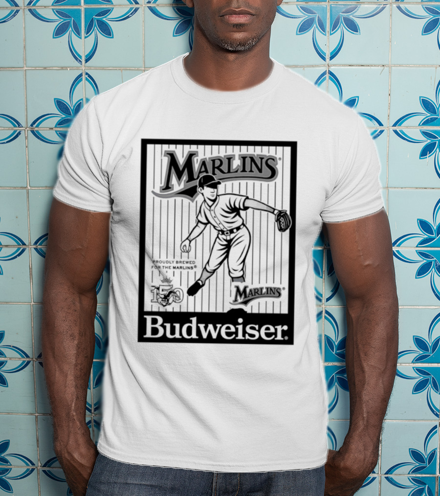 Budweiser 150 Years Florida Marlins Baseball Vintage Player T-Shirt