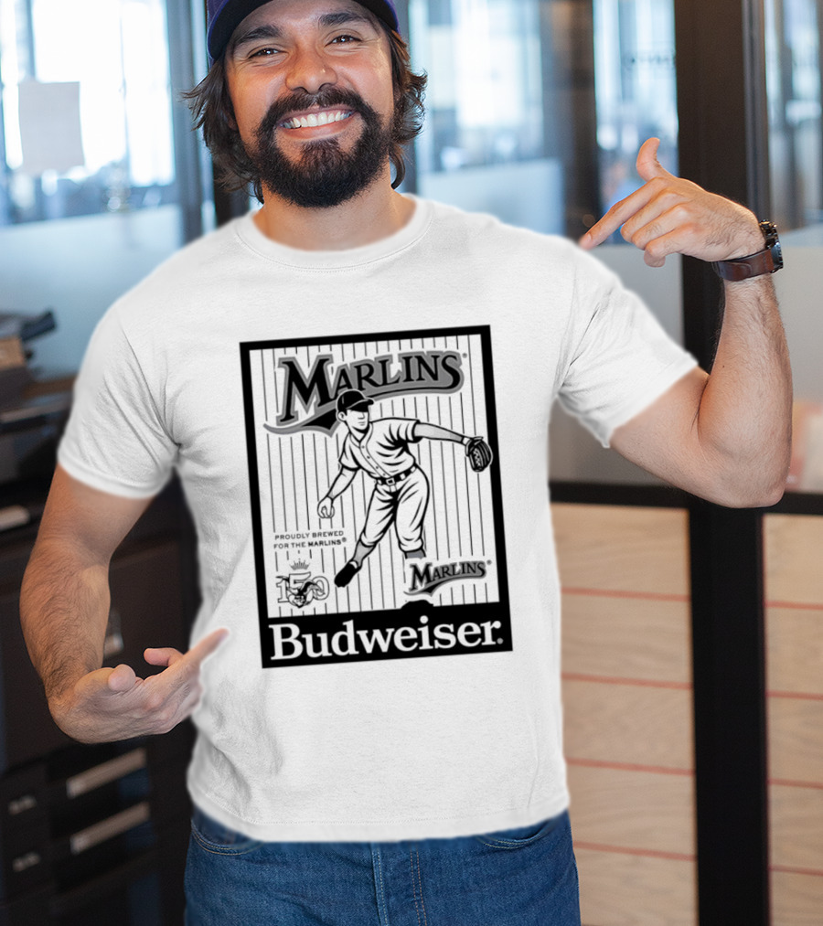 Budweiser 150 Years Florida Marlins Baseball Vintage Player T-Shirt