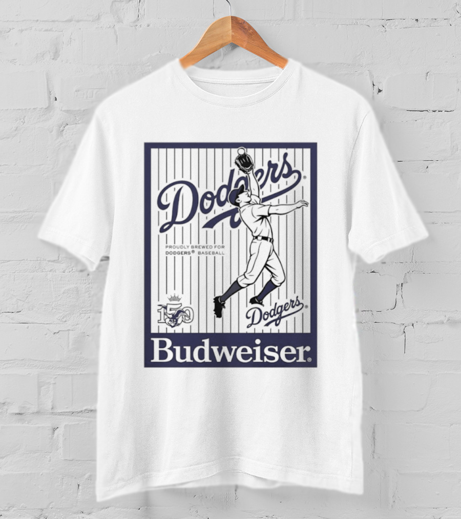 Budweiser Dodgers 150 Years Los Angeles Baseball Celebration T-Shirt