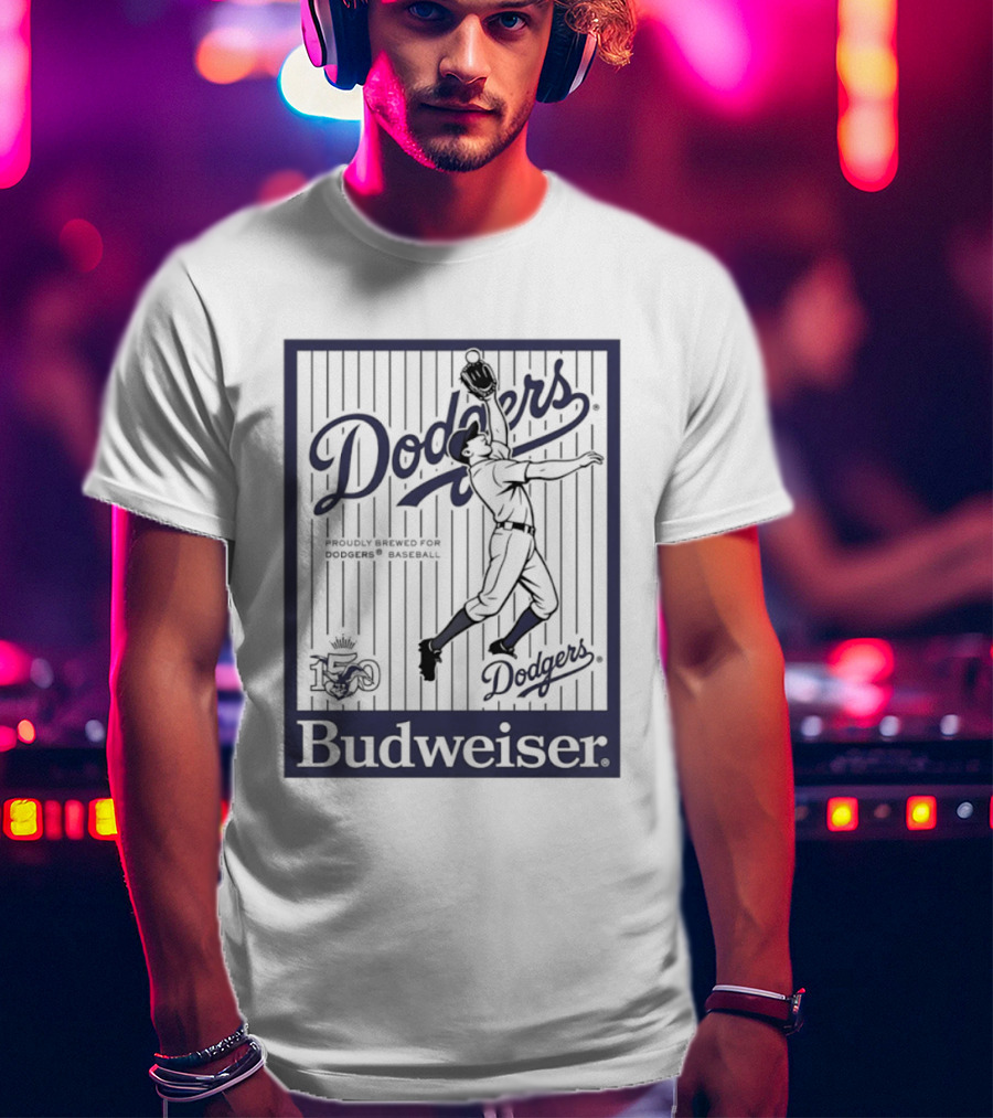 Budweiser Dodgers 150 Years Los Angeles Baseball Celebration T-Shirt