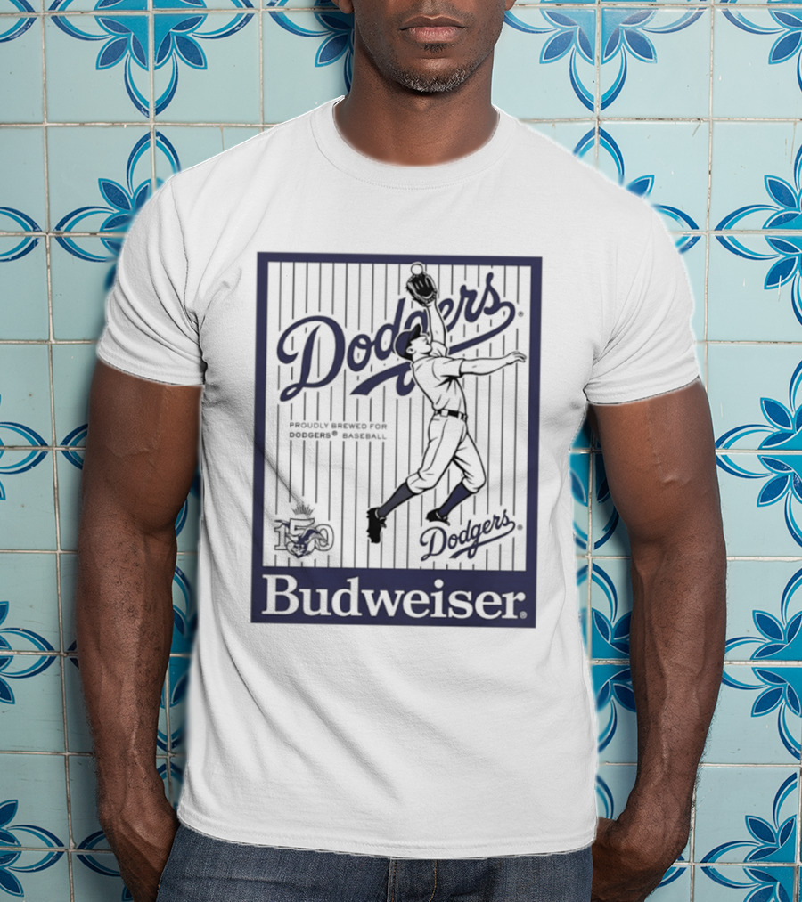 Budweiser Dodgers 150 Years Los Angeles Baseball Celebration T-Shirt