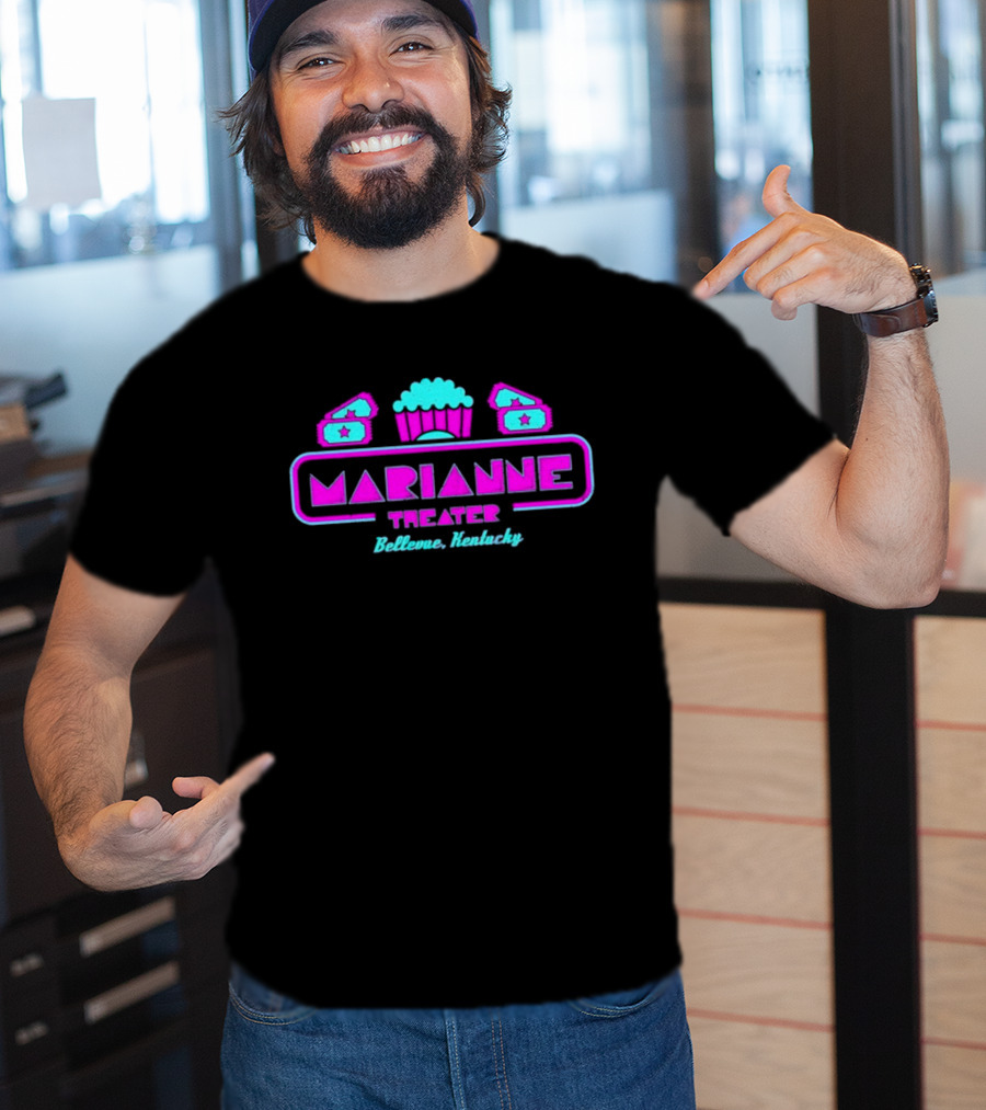 Marianne Theater Bellevue Kentucky Retro Popcorn Cinema Aesthetic T-Shirt