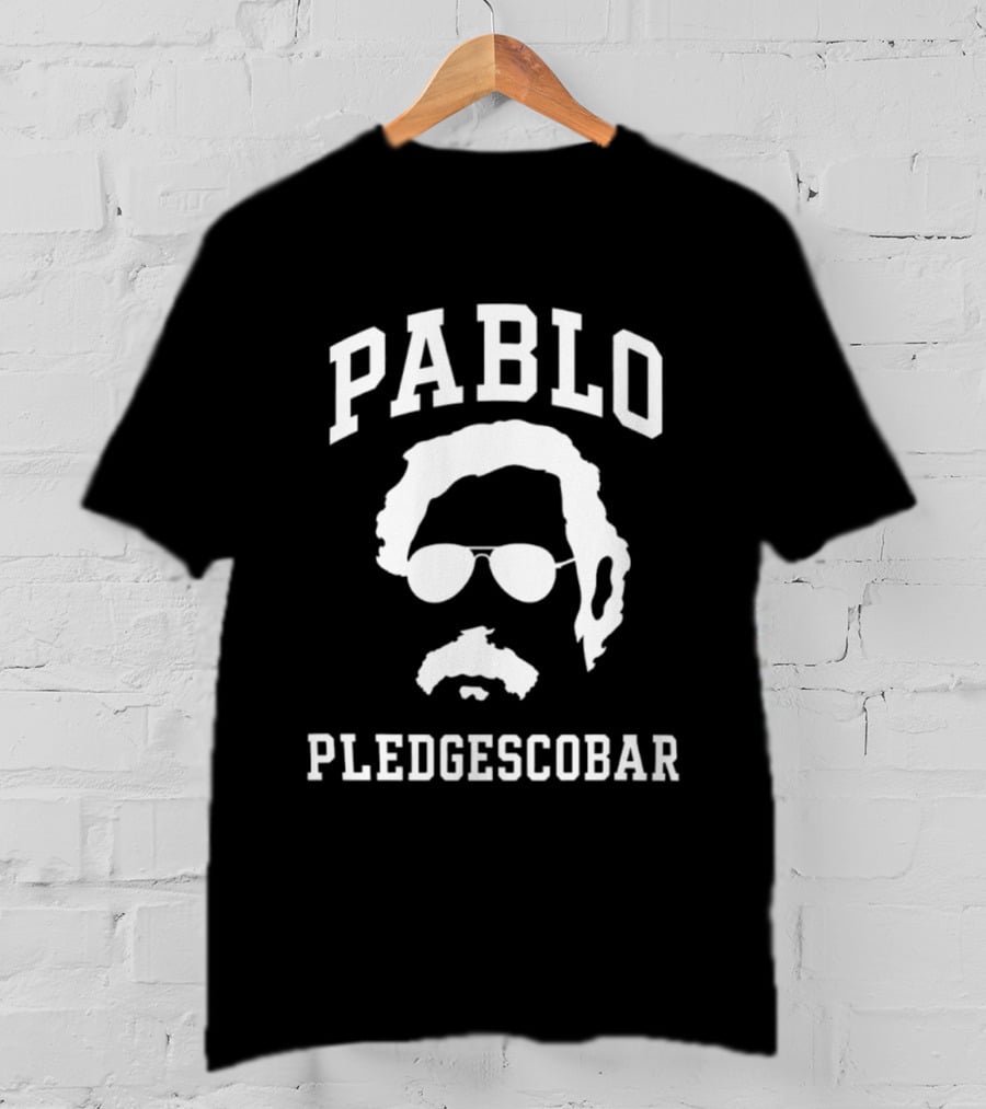 Pablo Pledgescobar Silhouette With Sunglasses And Mustache T-Shirt