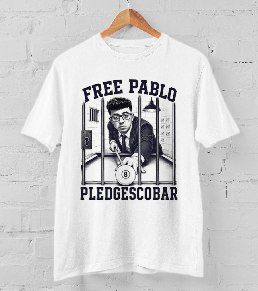 Free Pablo Pledgescobar Eight Ball Prison T-Shirt
