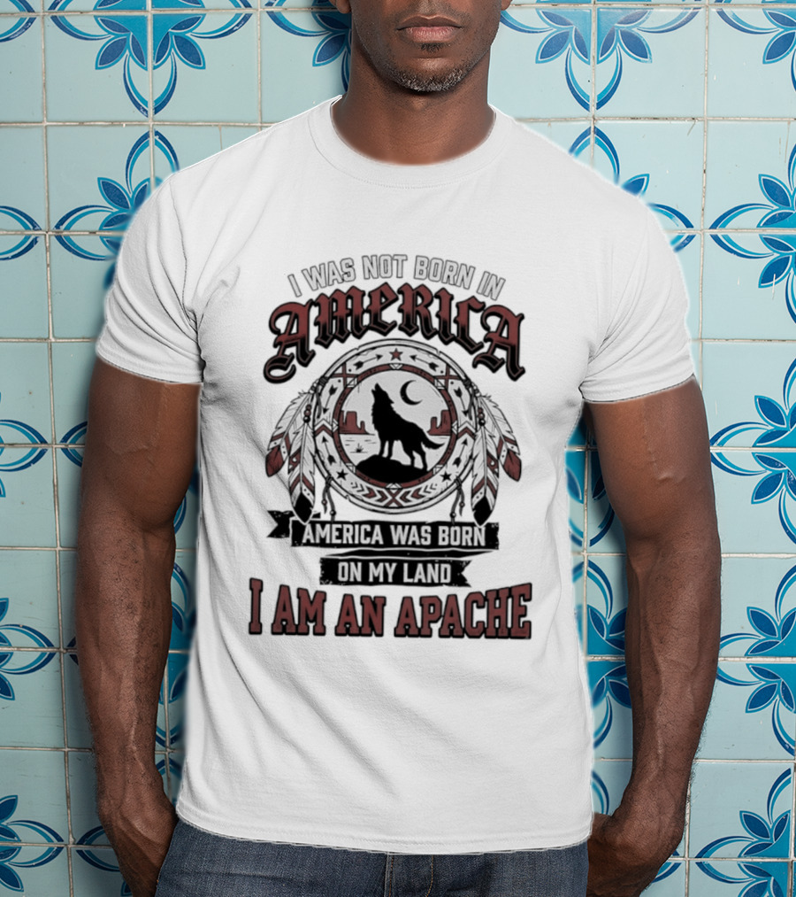 I Was Not Born In America America Was Born On My Land I Am An Apache T-Shirt