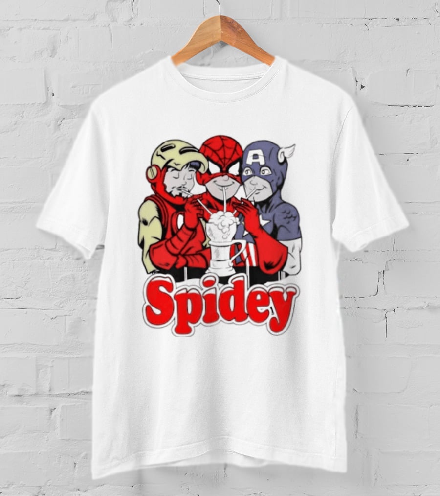 Spidey Iron Man Captain America Beer Meme T-Shirt