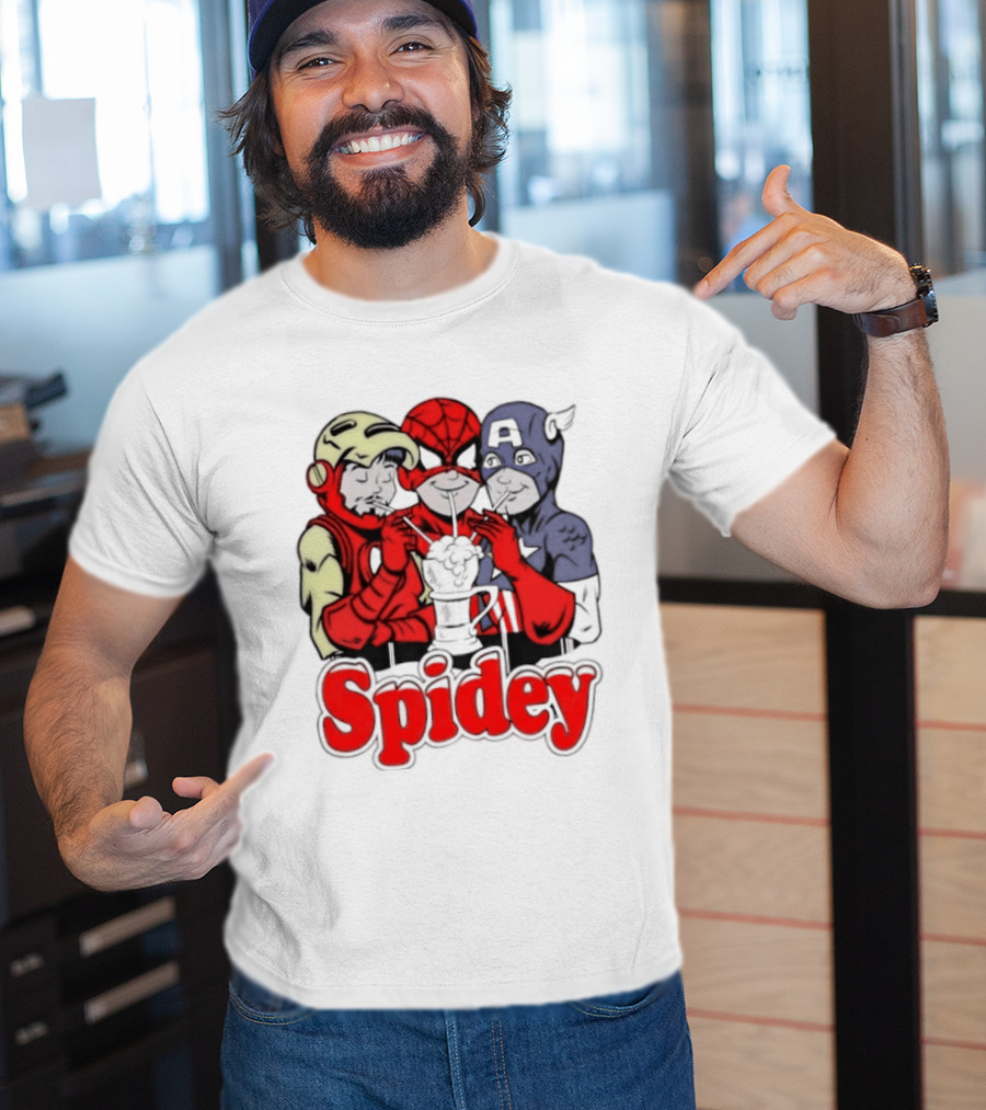 Spidey Iron Man Captain America Beer Meme T-Shirt