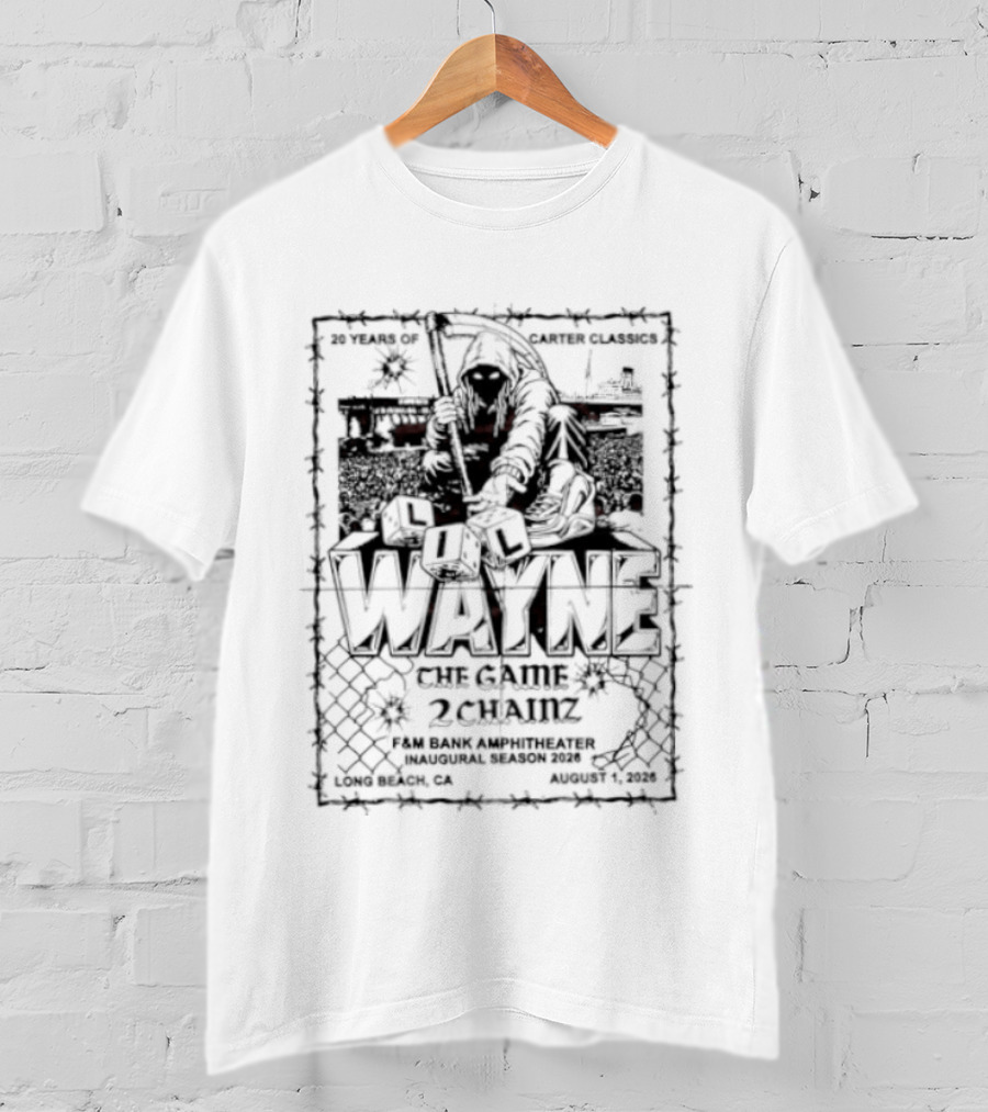 Lil Wayne The Game 2Chainz 20 Years Carter Classics Long Beach 2026 T-Shirt