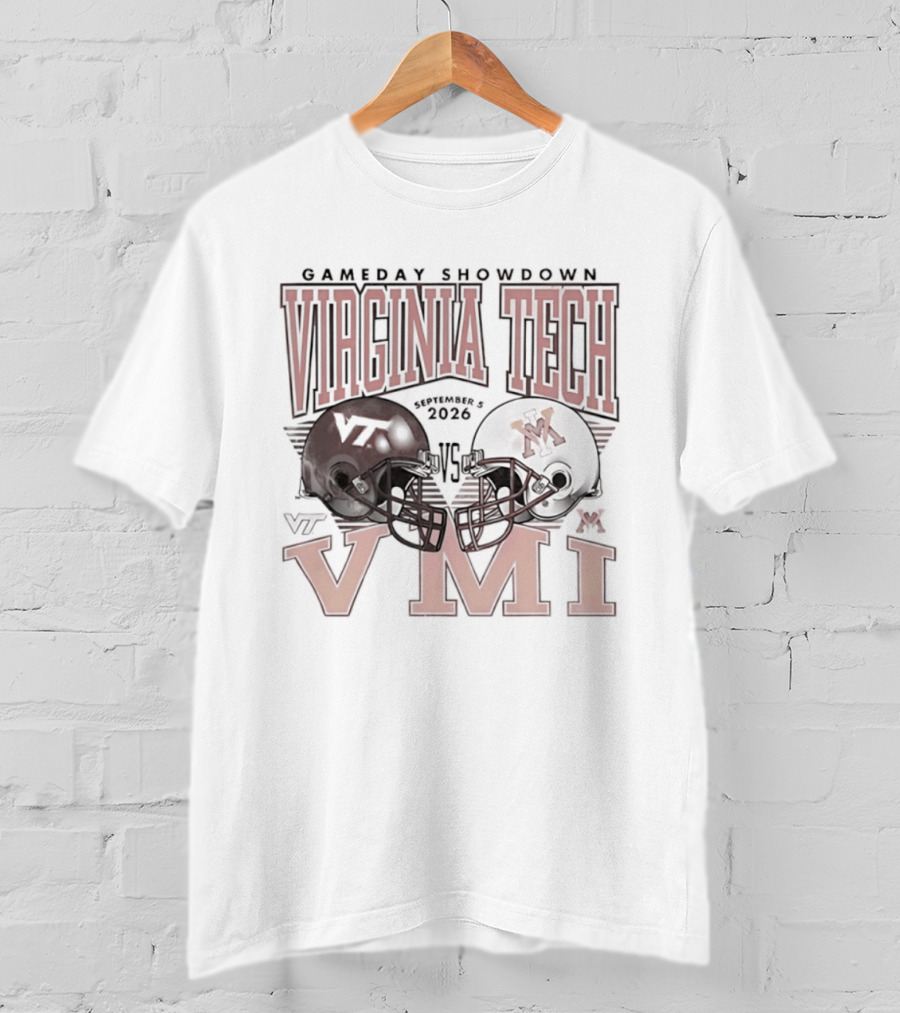 Virginia Tech Hokies Vs VMI 2026 Gameday Showdown Football Helmets T-Shirt