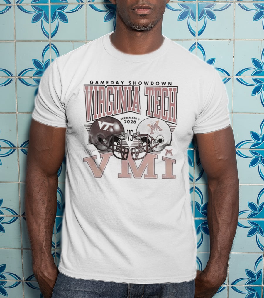 Virginia Tech Hokies Vs VMI 2026 Gameday Showdown Football Helmets T-Shirt
