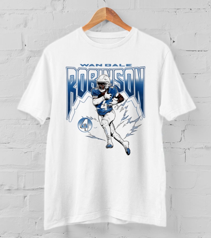Wan'Dale Robinson 4 Tennessee Titans Lightning Burst T-Shirt