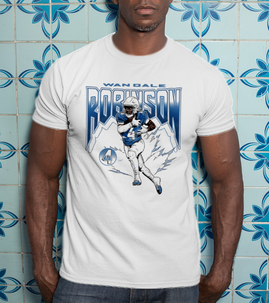 Wan'Dale Robinson 4 Tennessee Titans Lightning Burst T-Shirt