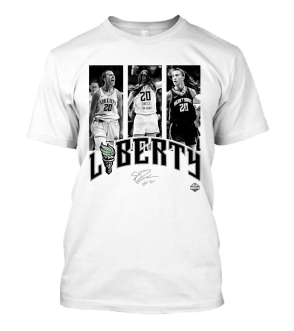 Sabrina Ionescu Liberty WNBA Player Collage Signature T-Shirt