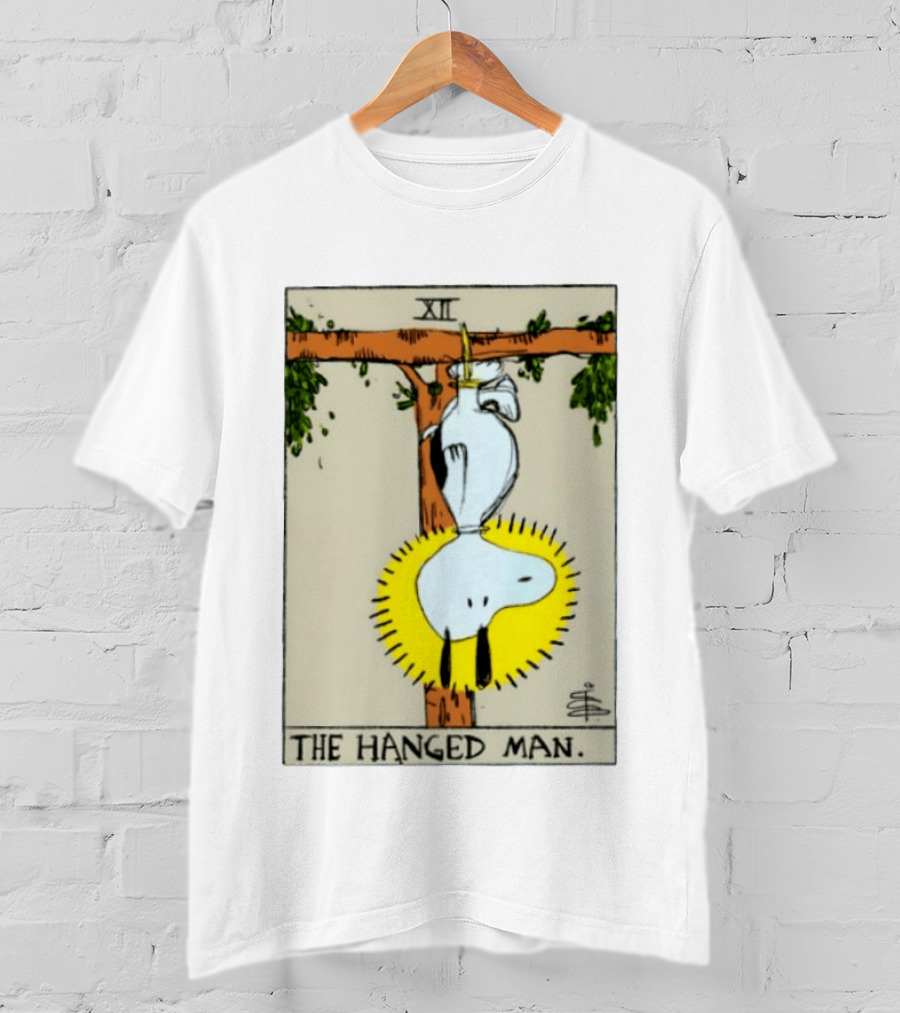 Snoopy The Hanged Man Tarot Card XII Peanuts T-Shirt