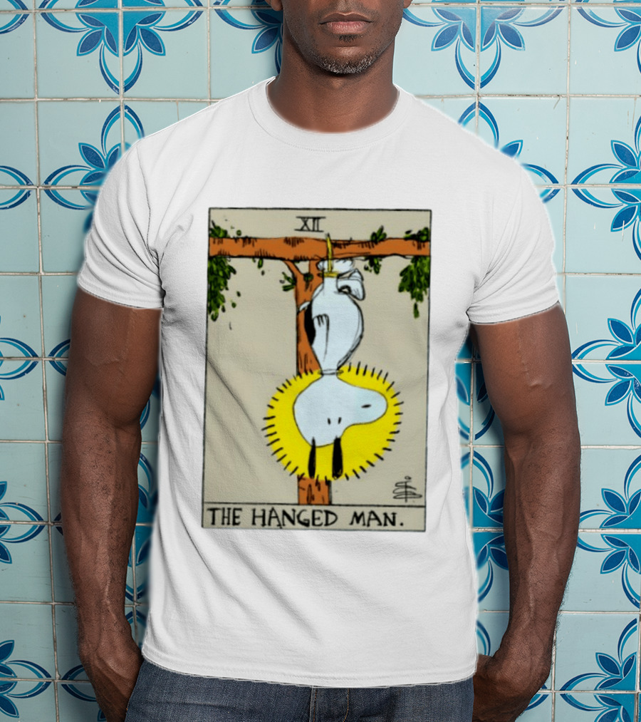 Snoopy The Hanged Man Tarot Card XII Peanuts T-Shirt
