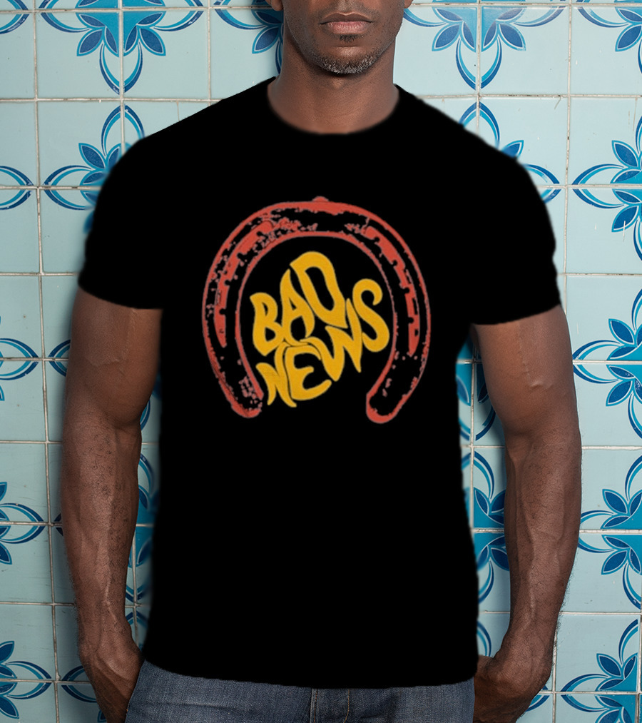 Bad News Horseshoe Icon Retro Vibe T-Shirt