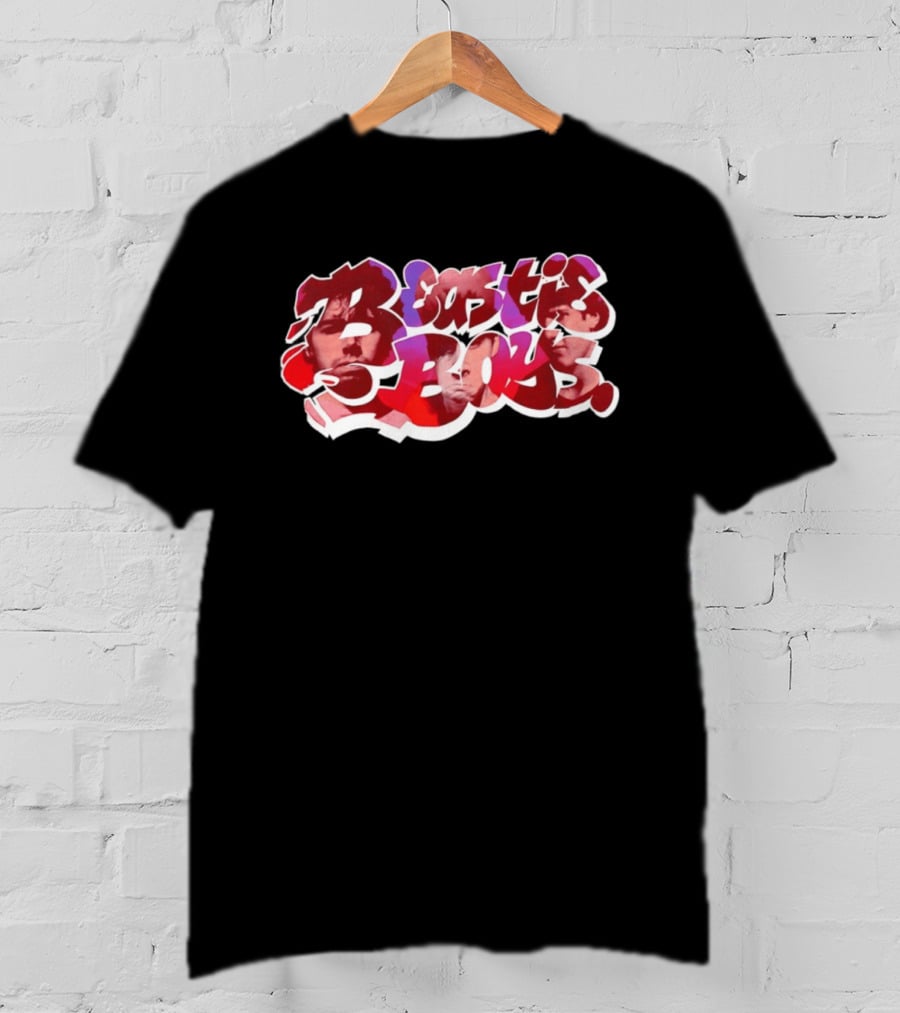 Beastie Boys Get Busy Or Get Lost Red And White Text With Faces T-Shirt