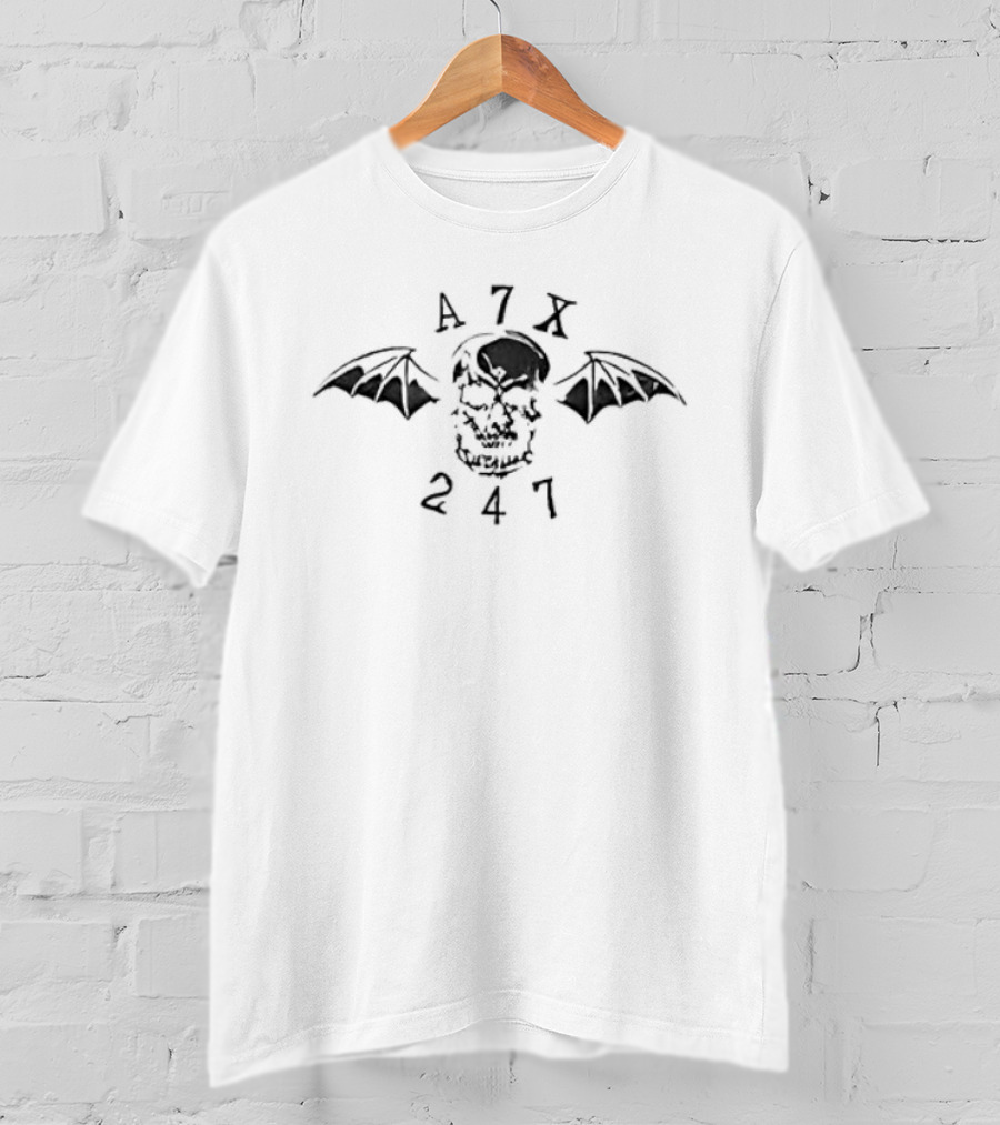 Avenged Sevenfold A7X Skull With Bat Wings 247 T-Shirt